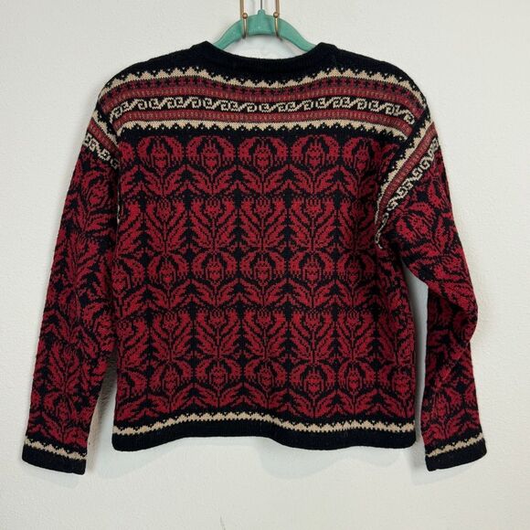 Icelandic Design Full Zip Cardigan Sweater Jacket Wool Red S - Picture 3 of 6